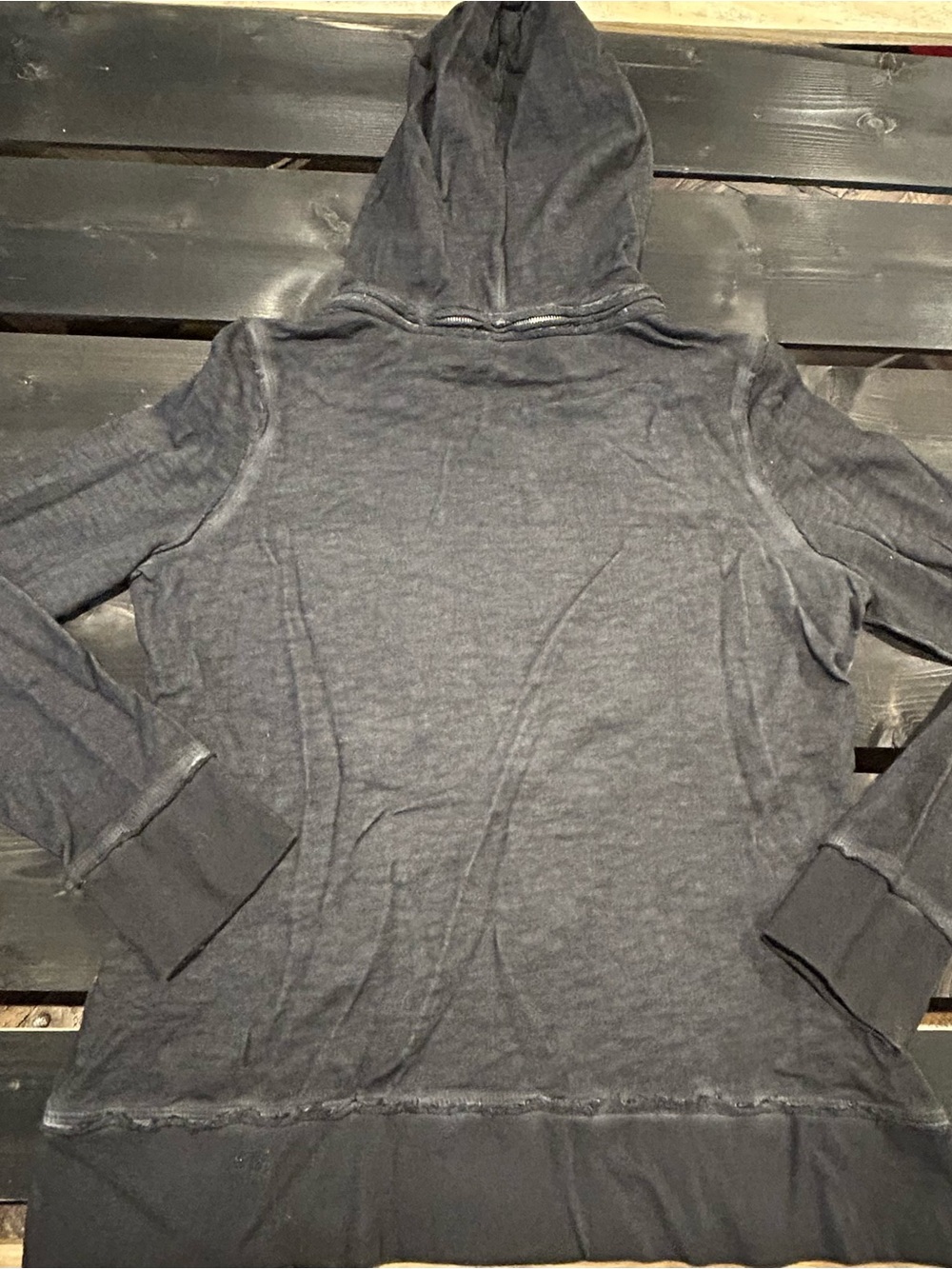 Women’s Harley-Davidson Sequin Hoodie (Size Large) - Distressed Charcoal Gray - Picture 8 of 9